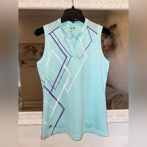 Adidas Pure Motion Cool Max Sleeveless Collared Golf Shirt Teal, Purple, White M